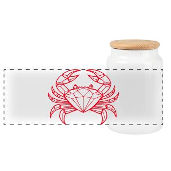Cancer – Protection & Strength - Panoramic Cookie Jar with Wooden Lid - white - Front