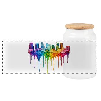Art dégoulinant de Nashville, Tennessee - Boîte à biscuits avec couvercle en bois - blanc - Devant