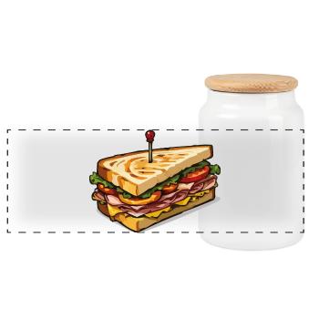 Art des épingles Club Sandwich - Boîte à biscuits avec couvercle en bois - blanc - Devant