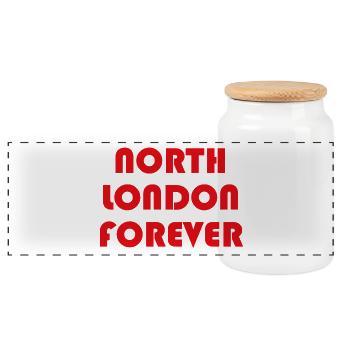 North London Forever - Panoramic Cookie Jar with Wooden Lid - white - Front
