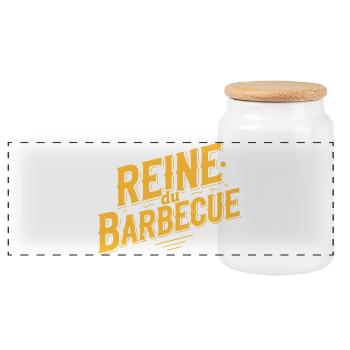 Barbecue queen - Panoramic Cookie Jar with Wooden Lid - white - Front