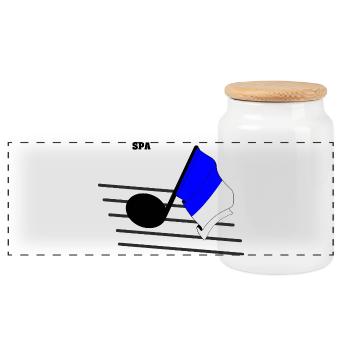 Musique de spa & courses - Boîte à biscuits avec couvercle en bois - blanc - Devant
