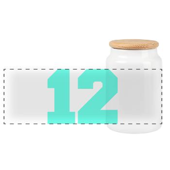 12 - Panoramic Cookie Jar with Wooden Lid - white - Front
