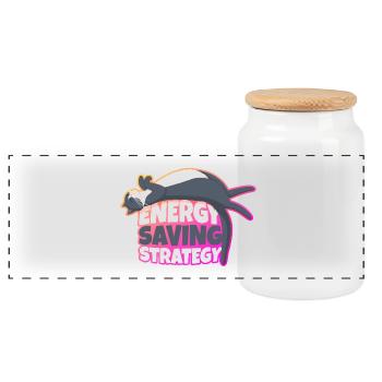 Stratégie d’économie d’énergie Chat - Boîte à biscuits avec couvercle en bois - blanc - Devant