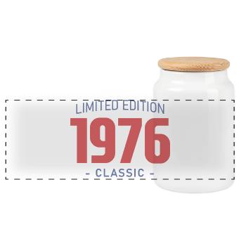 T-Shirt 50 Ans 1976 Humour Drôle - Boîte à biscuits avec couvercle en bois - blanc - Devant