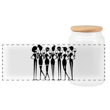 Groupe du Parti des Femmes - Boîte à biscuits avec couvercle en bois - blanc - Devant