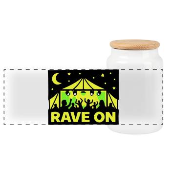 Rave On Festival Tent Techno Party Crew - Boîte à biscuits avec couvercle en bois - blanc - Devant