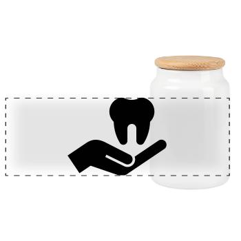 Dentiste, dentiste, cabinet dentaire - Boîte à biscuits avec couvercle en bois - blanc - Devant