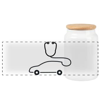 Logo de diagnostic automobile du mécanicien automobile - Boîte à biscuits avec couvercle en bois - blanc - Devant