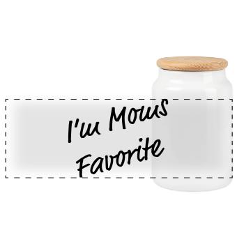 Je suis le T-shirt drôle préféré de maman - Boîte à biscuits avec couvercle en bois - blanc - Devant