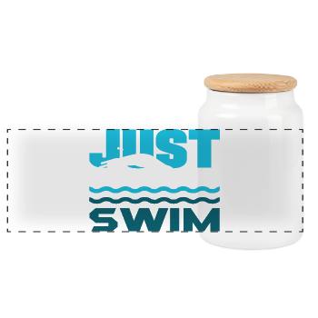 Dictons drôles de nageurs et conception de clubs de natation - Boîte à biscuits avec couvercle en bois - blanc - Devant