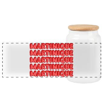 Plongée en Martinique - Boîte à biscuits avec couvercle en bois - blanc - Devant