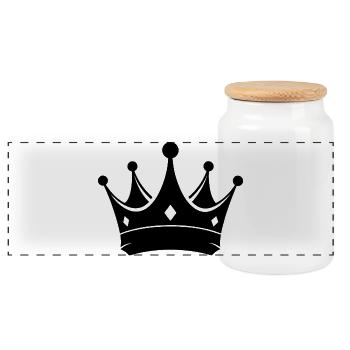 Couronne du Roi - Boîte à biscuits avec couvercle en bois - blanc - Devant