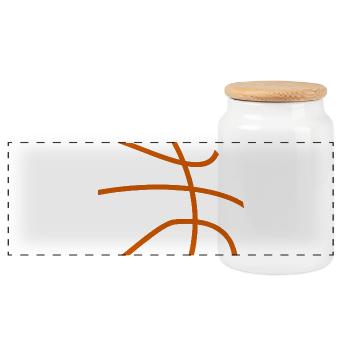 Basket-ball - Boîte à biscuits avec couvercle en bois - blanc - Devant