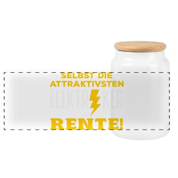 Elektriker Gehen In Rente - Panorama Keksdose mit Holzdeckel - Weiß - Vorne