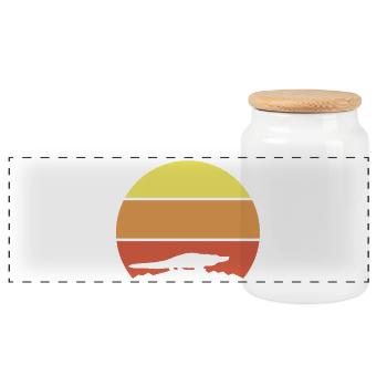 Alligator Retro - Panoramic Cookie Jar with Wooden Lid - white - Front