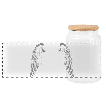 Logo Rave Wings Gothic - Boîte à biscuits avec couvercle en bois - blanc - Devant