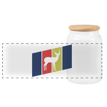 Antelope Silhouette Africa - Panoramic Cookie Jar with Wooden Lid - white - Front