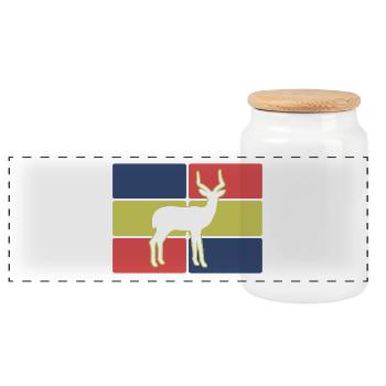 Antelope Africa Safari - Panoramic Cookie Jar with Wooden Lid - white - Front