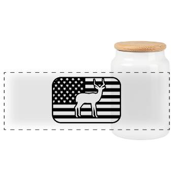 Antelope USA Flag - Panoramic Cookie Jar with Wooden Lid - white - Front