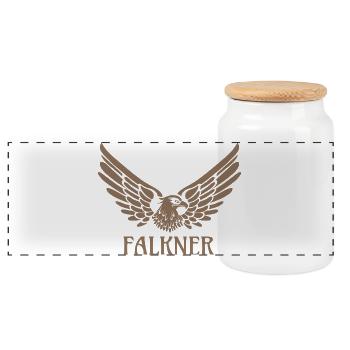 Falkner Adler Falke Falknerei Geschenk - Panorama Keksdose mit Holzdeckel - Weiß - Vorne