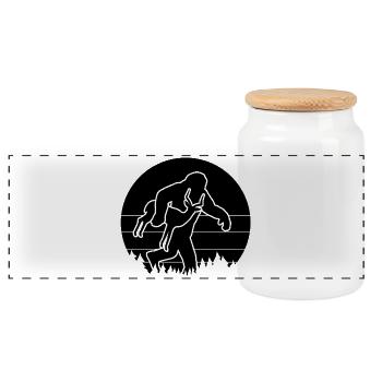Humour de Bigfoot Antilope Sasquatch - Boîte à biscuits avec couvercle en bois - blanc - Devant