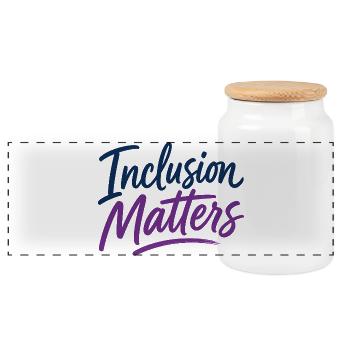 Inclusion is important – Special education – Freundli - Panoramic Cookie Jar with Wooden Lid - white - Front