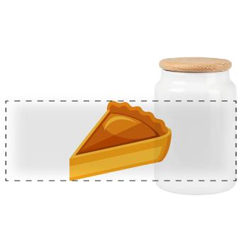 Pumpkin Pie Slice - Panoramic Cookie Jar with Wooden Lid - white - Front