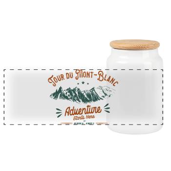 Tour du Mont-Blanc TMB Adventure Randonnée Alpes - Boîte à biscuits avec couvercle en bois - blanc - Devant