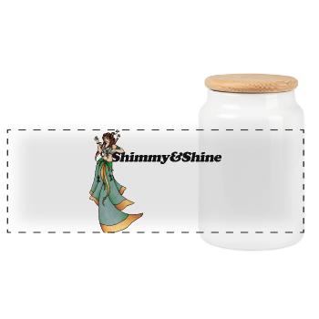 Déesse du Shimmy en Vert - Boîte à biscuits avec couvercle en bois - blanc - Devant