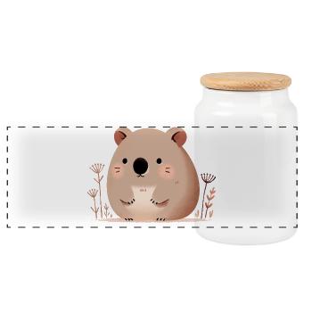 Wombat - Panorama Keksdose mit Holzdeckel - Weiß - Vorne