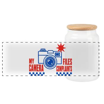 Fotografie – My Camera Files Complaints - Panorama Keksdose mit Holzdeckel - Weiß - Vorne