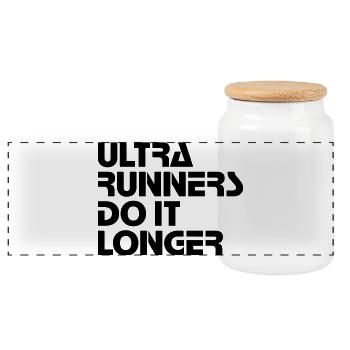 Ultra Runners Do It Longer Shirt - Panorama Keksdose mit Holzdeckel - Weiß - Vorne