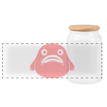 Blobfisch Fisch rosa Meeresfisch Geschenk  - Panorama Keksdose mit Holzdeckel - Weiß - Vorne