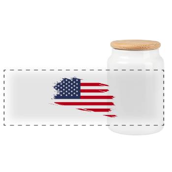 Die Vereinigten Staaten von Amerika - Panorama Keksdose mit Holzdeckel - Weiß - Vorne