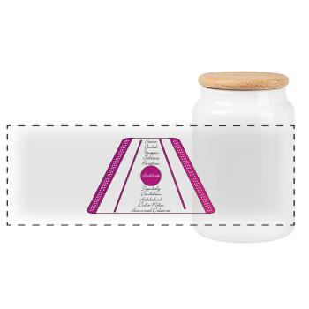 dulcimer purple pink - Panoramic Cookie Jar with Wooden Lid - white - Front