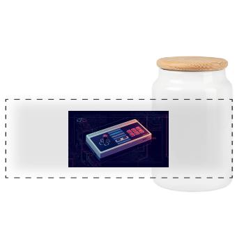 Console 80 - Boîte à biscuits avec couvercle en bois - blanc - Devant
