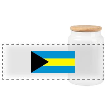 Drapeau des Bahamas - Boîte à biscuits avec couvercle en bois - blanc - Devant