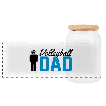 Volleyball Dad - Panorama Keksdose mit Holzdeckel - Weiß - Vorne