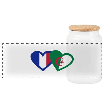 france algerie ensemble - Boîte à biscuits avec couvercle en bois - blanc - Devant