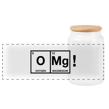 OMG periodic system - Panoramic Cookie Jar with Wooden Lid - white - Front