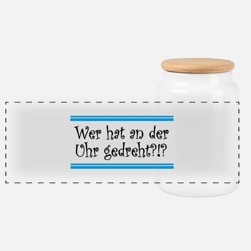 Uhr - Panorama Keksdose mit Holzdeckel - Weiß