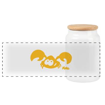 Crabe (2c) - Boîte à biscuits avec couvercle en bois - blanc - Devant