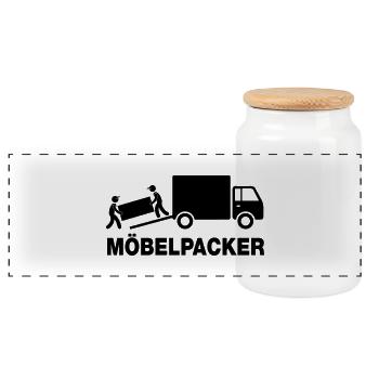Möbelpacker_v1 - Panorama Keksdose mit Holzdeckel - Weiß - Vorne
