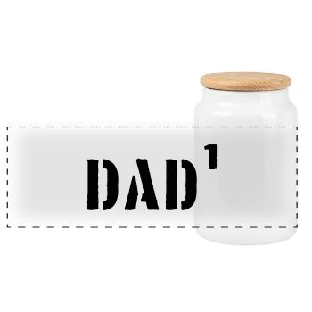 DAD -1 - Panorama Keksdose mit Holzdeckel - Weiß - Vorne