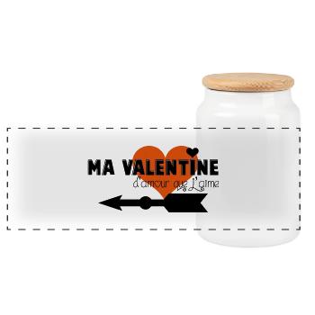 valentin-valentine F - Boîte à biscuits avec couvercle en bois - blanc - Devant