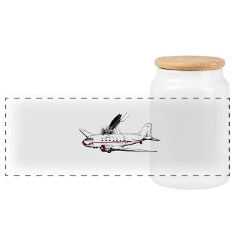 gnat bite - Panoramic Cookie Jar with Wooden Lid - white - Front