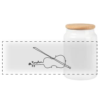 one line violin - Panorama Keksdose mit Holzdeckel - Weiß - Vorne