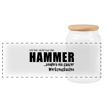 HammerPfade - Panorama Keksdose mit Holzdeckel - Weiß - Vorne