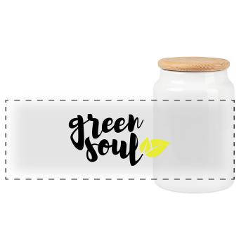green soul - Panorama Keksdose mit Holzdeckel - Weiß - Vorne